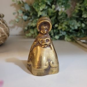 Victorian Flower Girl Vintage Brass Bell